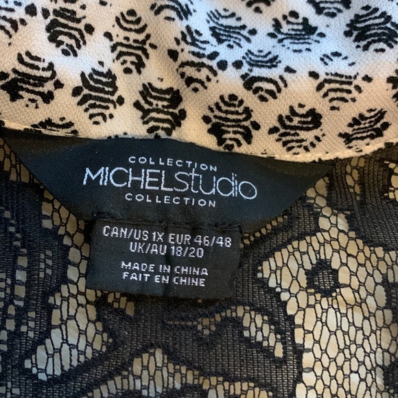 Plus size 1X black lace grey sleeveless tunic shirt top 1X - Picture 10 of 12